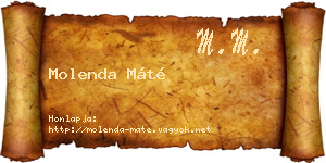 Molenda Máté névjegykártya